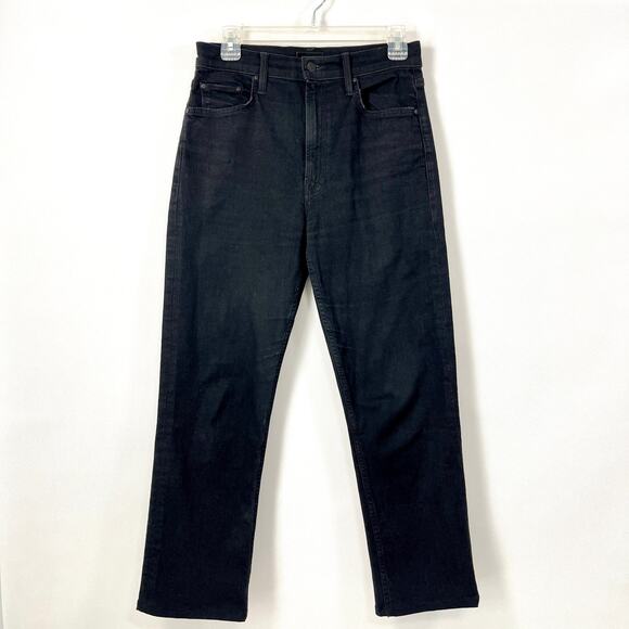 MOTHER Denim - Mother Jeans High Waisted Rider Ankle Not Guilty Black Denim Sz 27 Straight Leg